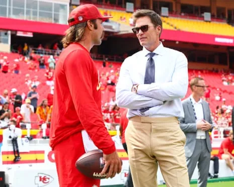 The seven-time Super Bowl champion ignites social media outrage following being spotted in Raiders coaching booth
